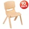 Flash Furniture Natural Plastic Stackable School Chair with 10.5" Seat Height, PK10 10-YU-YCX-003-NAT-GG - alternate 5